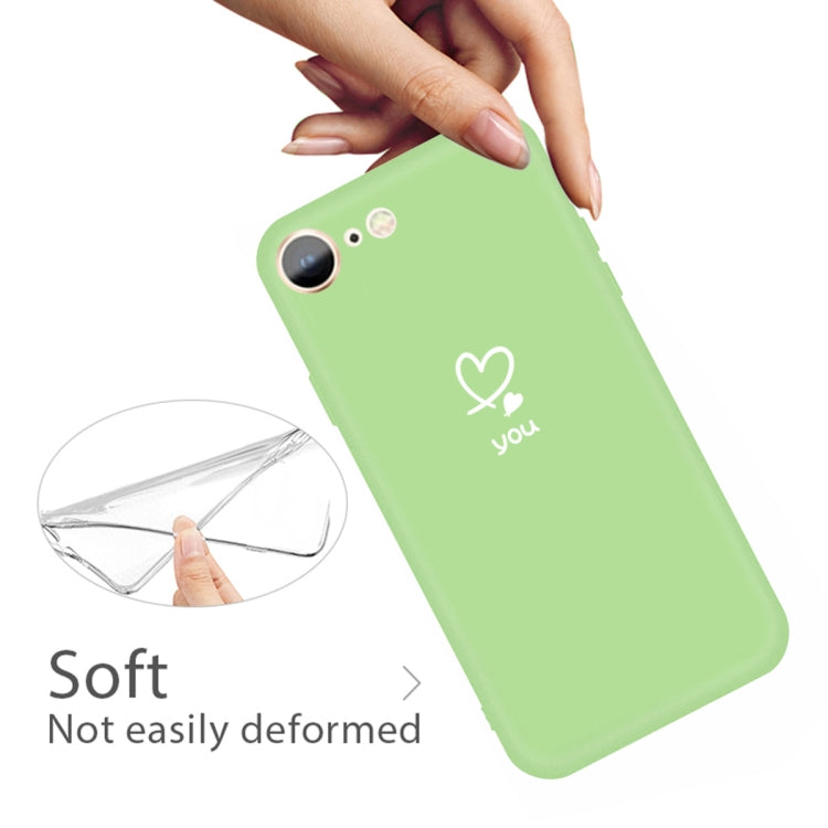 For iPhone SE 2022 / SE 2020 / 8 / 7 Love-heart Letter Pattern Colorful Frosted TPU Phone Protective Case