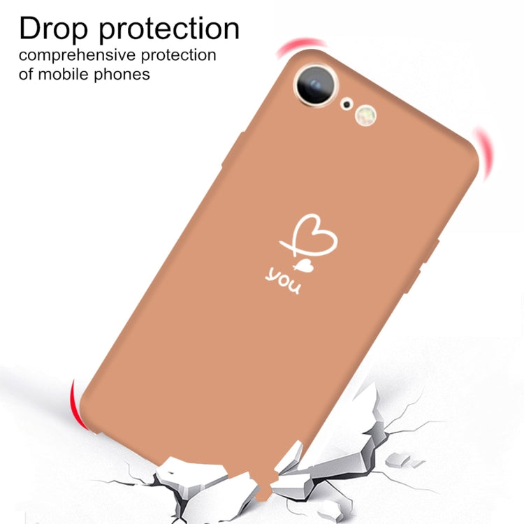 For iPhone SE 2022 / SE 2020 / 8 / 7 Love-heart Letter Pattern Colorful Frosted TPU Phone Protective Case