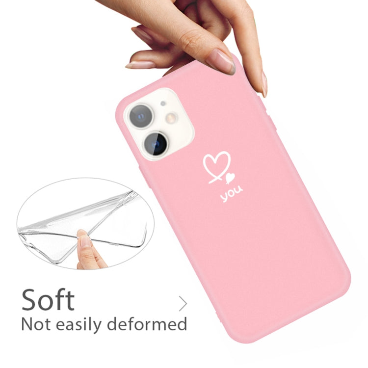 For iPhone 11 Love-heart Letter Pattern Colorful Frosted TPU Phone Protective Case