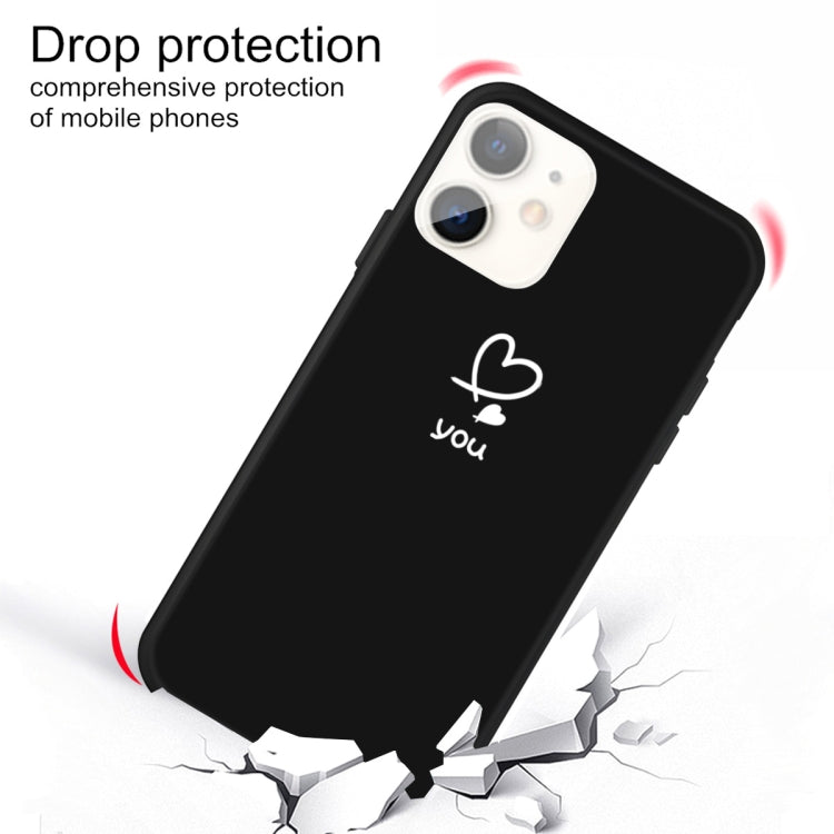 For iPhone 11 Love-heart Letter Pattern Colorful Frosted TPU Phone Protective Case