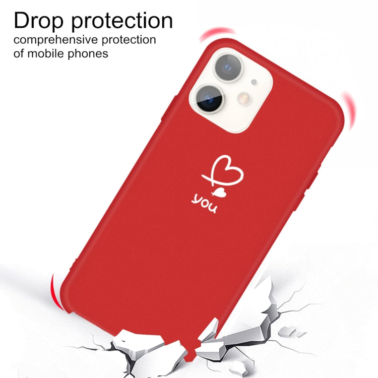 For iPhone 11 Love-heart Letter Pattern Colorful Frosted TPU Phone Protective Case