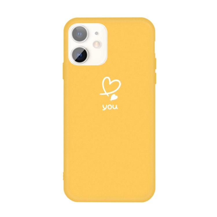 For iPhone 11 Love-heart Letter Pattern Colorful Frosted TPU Phone Protective Case