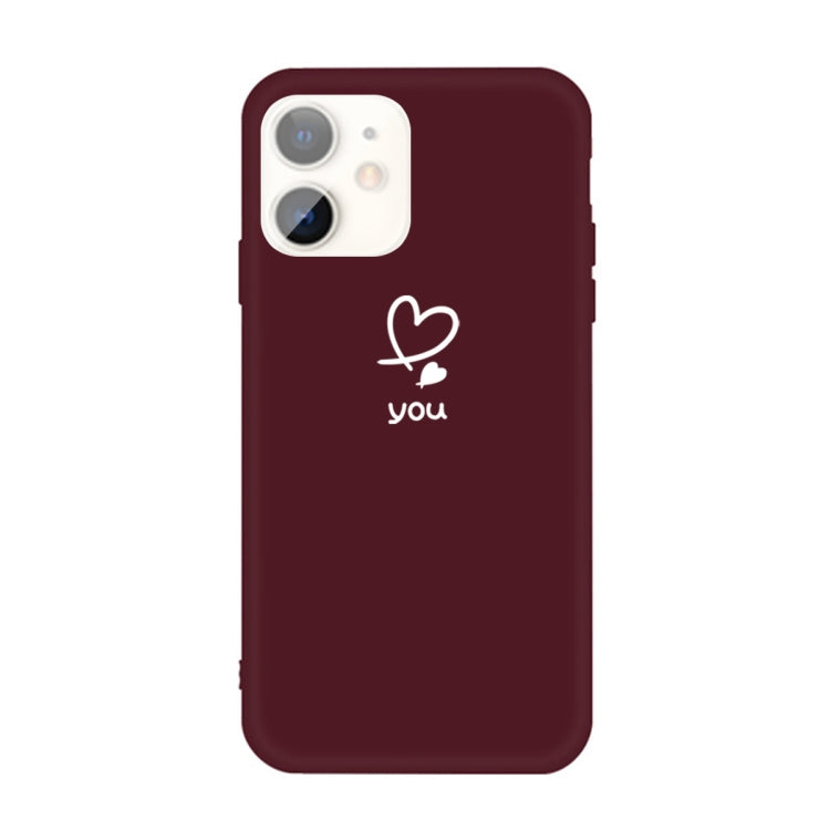 For iPhone 11 Love-heart Letter Pattern Colorful Frosted TPU Phone Protective Case