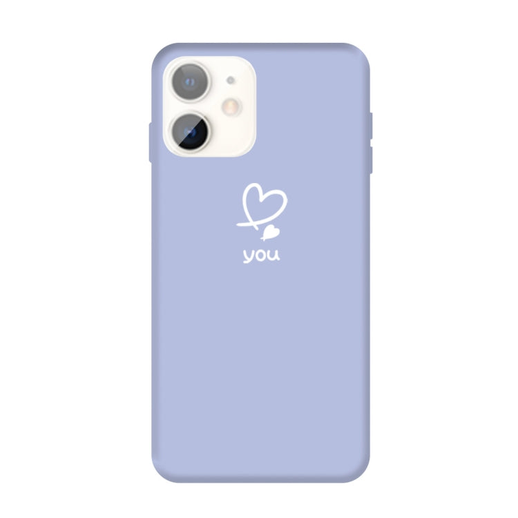 For iPhone 11 Love-heart Letter Pattern Colorful Frosted TPU Phone Protective Case