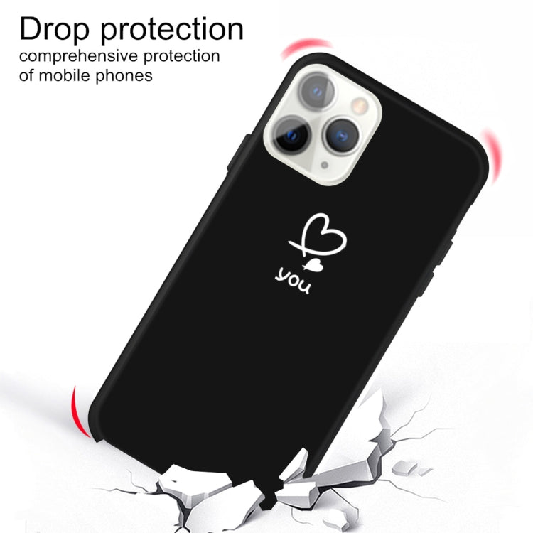 For iPhone 11 Pro Love-heart Letter Pattern Colorful Frosted TPU Phone Protective Case
