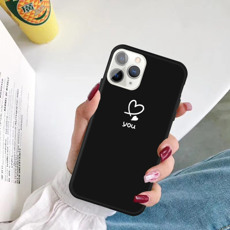 For iPhone 11 Pro Love-heart Letter Pattern Colorful Frosted TPU Phone Protective Case