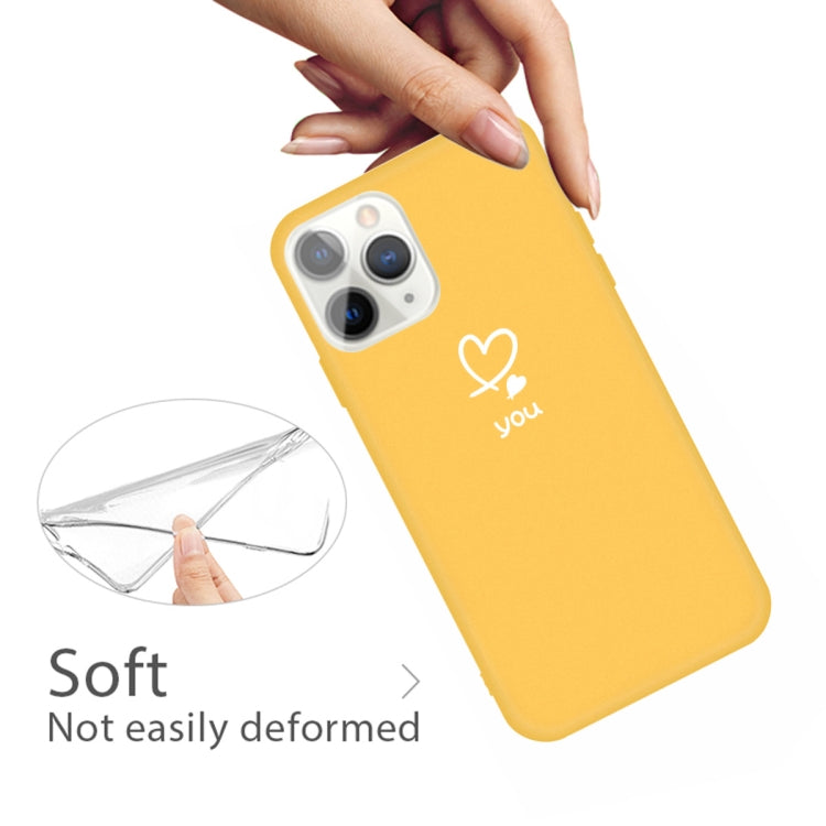 For iPhone 11 Pro Love-heart Letter Pattern Colorful Frosted TPU Phone Protective Case