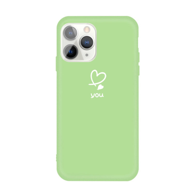 For iPhone 11 Pro Love-heart Letter Pattern Colorful Frosted TPU Phone Protective Case