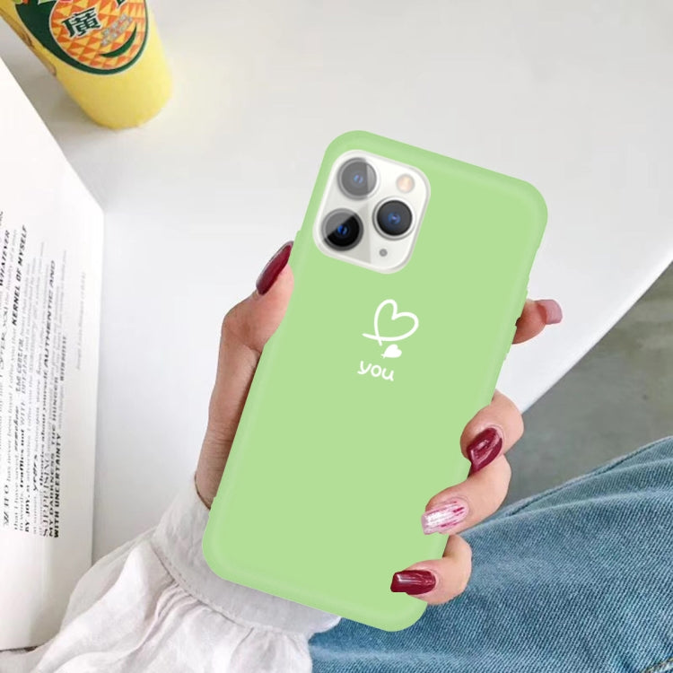 For iPhone 11 Pro Love-heart Letter Pattern Colorful Frosted TPU Phone Protective Case