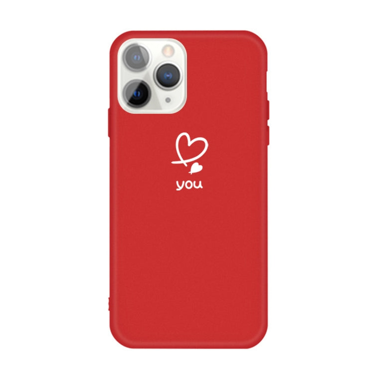 For iPhone 11 Pro Max Love-heart Letter Pattern Colorful Frosted TPU Phone Protective Case
