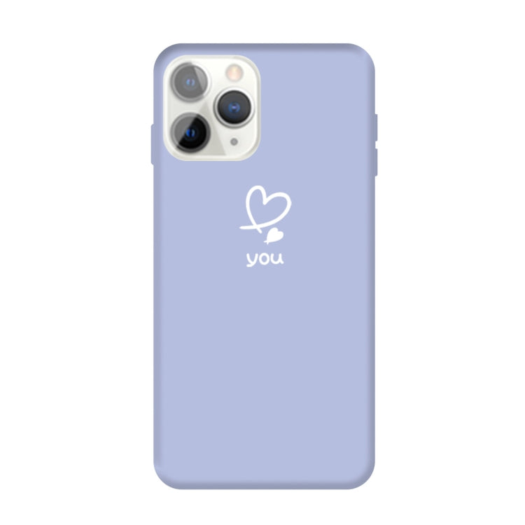 For iPhone 11 Pro Max Love-heart Letter Pattern Colorful Frosted TPU Phone Protective Case