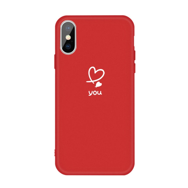 For iPhone XS Max Love-heart Letter Pattern Colorful Frosted TPU Phone Protective Case