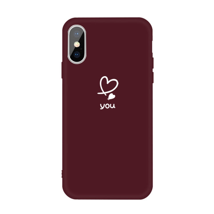 For iPhone XS Max Love-heart Letter Pattern Colorful Frosted TPU Phone Protective Case