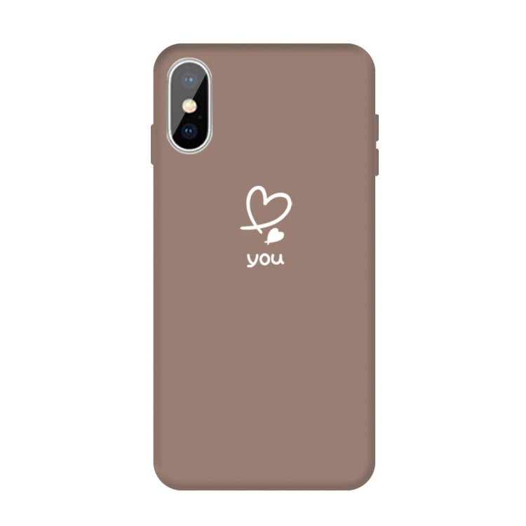 For iPhone XS Max Love-heart Letter Pattern Colorful Frosted TPU Phone Protective Case