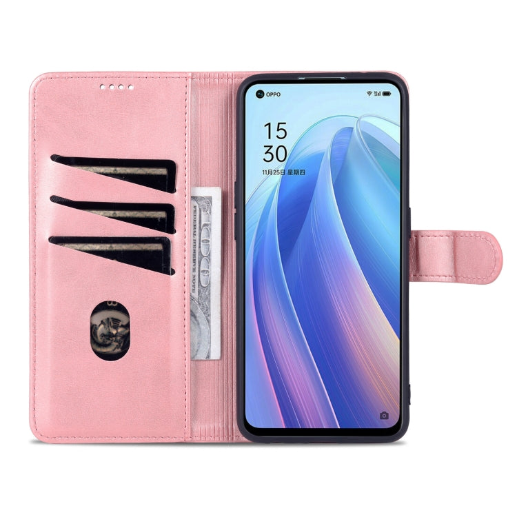 For OPPO Reno7 Global AZNS Skin Feel Calf Texture Flip Leather Phone Case