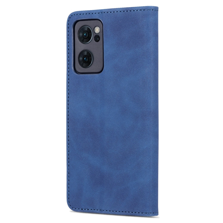 For OPPO Reno7 Global AZNS Skin Feel Calf Texture Flip Leather Phone Case