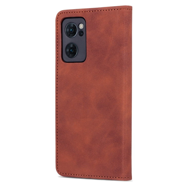 For OPPO Reno7 SE 5G AZNS Skin Feel Calf Texture Flip Leather Phone Case