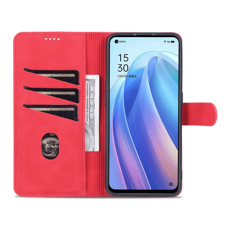 For OPPO Reno7 SE 5G AZNS Skin Feel Calf Texture Flip Leather Phone Case