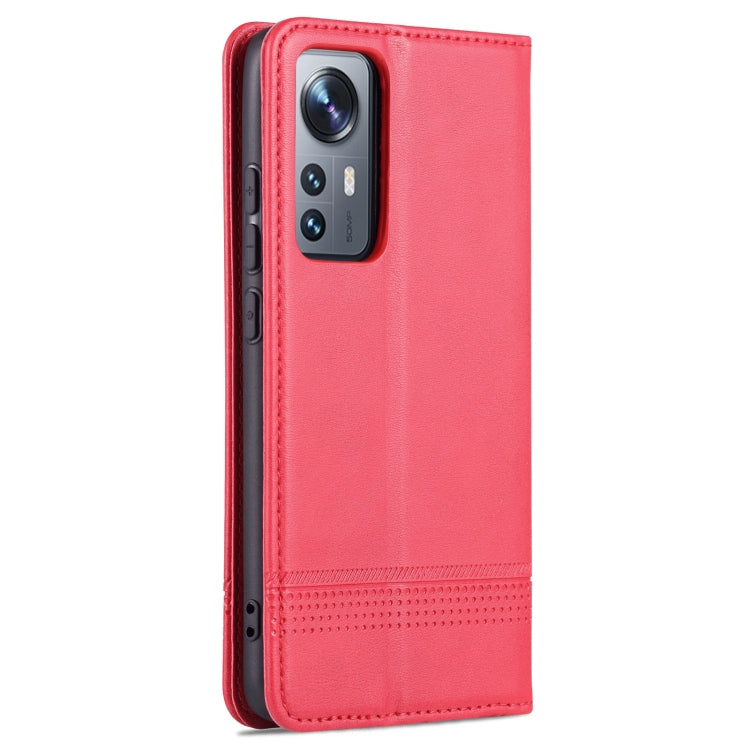 For Xiaomi 12 / 12X AZNS Magnetic Calf Texture Flip Leather Phone Case