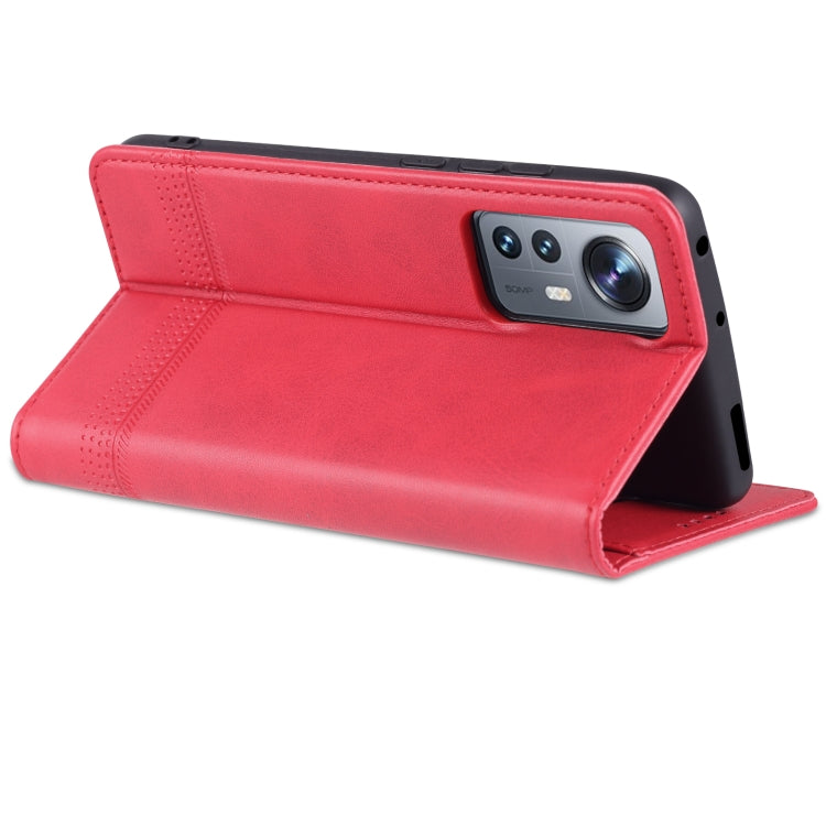 For Xiaomi 12 / 12X AZNS Magnetic Calf Texture Flip Leather Phone Case