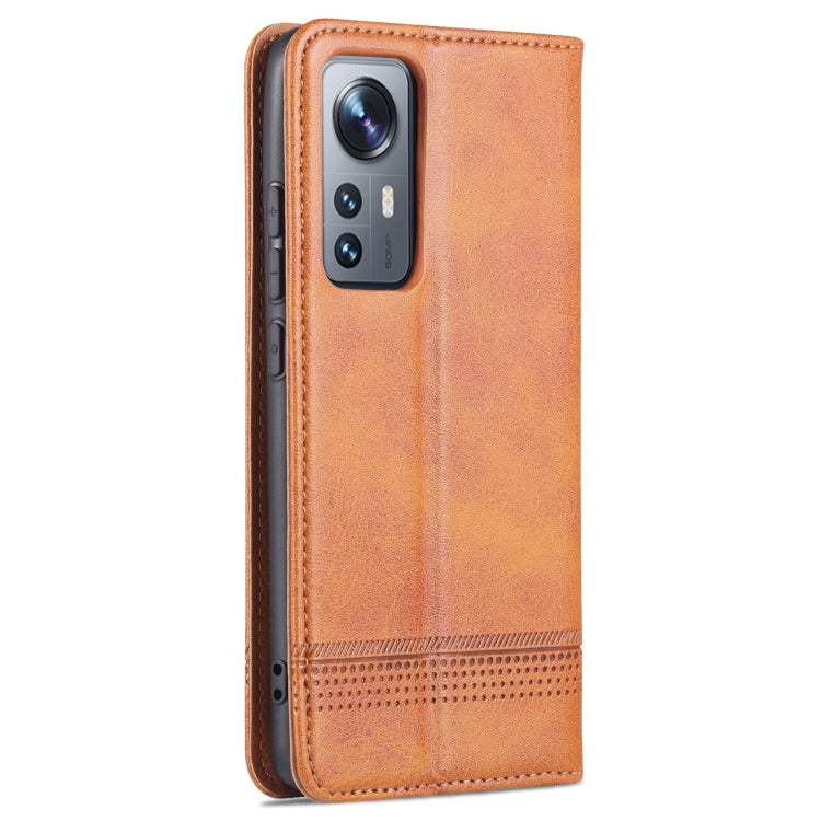For Xiaomi 12 / 12X AZNS Magnetic Calf Texture Flip Leather Phone Case