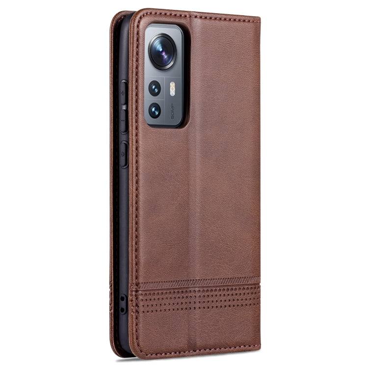 For Xiaomi 12 / 12X AZNS Magnetic Calf Texture Flip Leather Phone Case