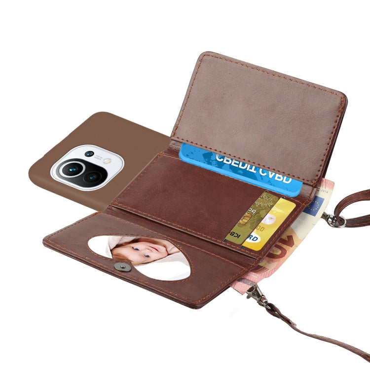For Xiaomi Mi 11 Crossbody Lanyard Wallet Card Bag Phone Case