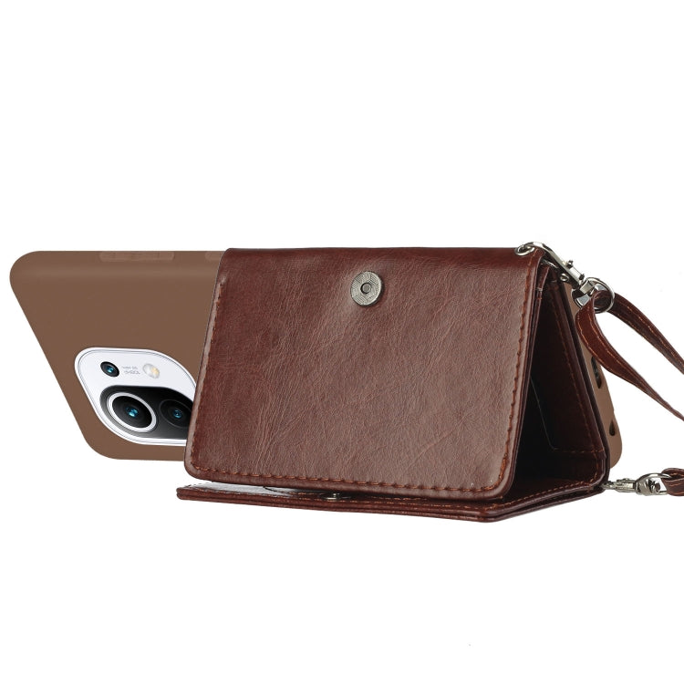 For Xiaomi Mi 11 Crossbody Lanyard Wallet Card Bag Phone Case