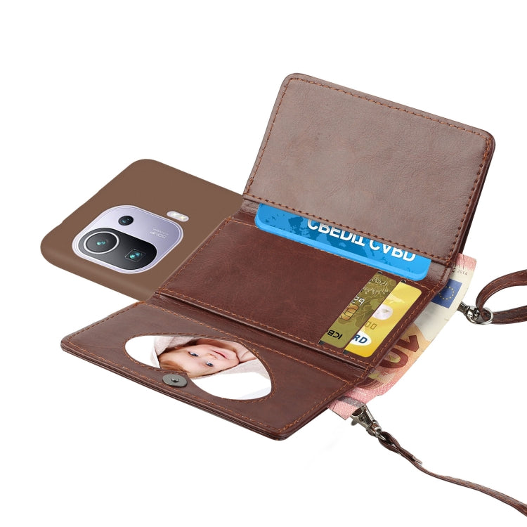 For Xiaomi Mi 11 Pro Crossbody Lanyard Wallet Card Bag Phone Case
