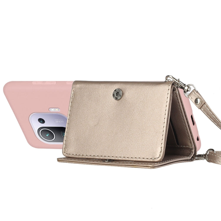 For Xiaomi Mi 11 Pro Crossbody Lanyard Wallet Card Bag Phone Case