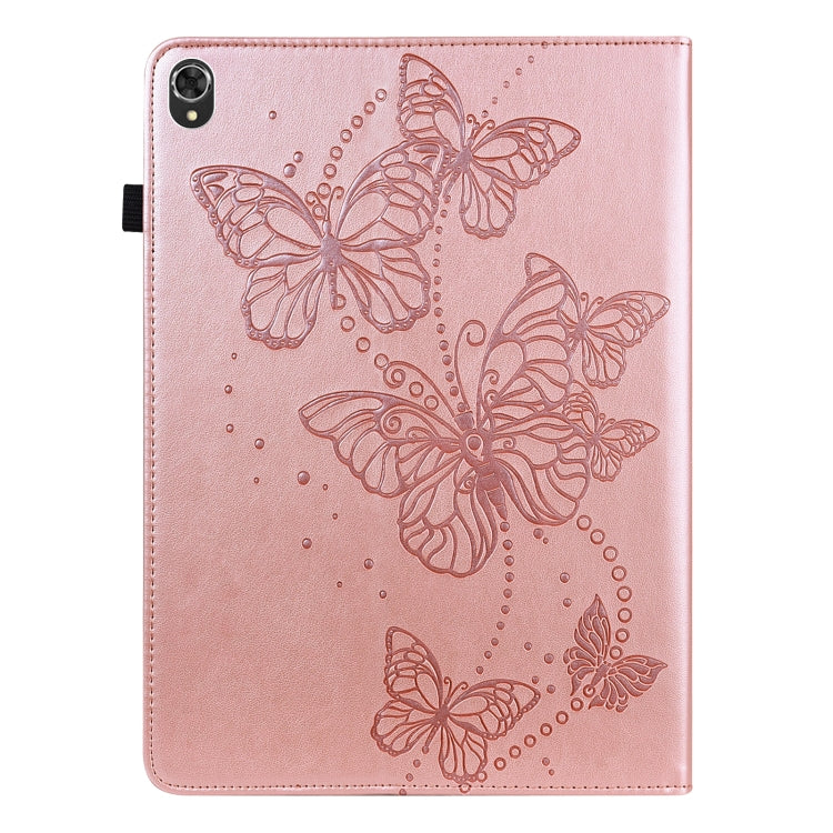 For Lenovo Tab K10 Embossed Butterfly Pattern Leather Tablet Case