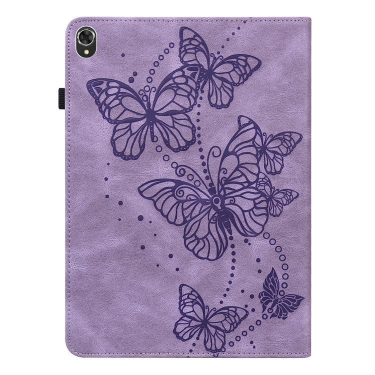 For Lenovo Tab K10 Embossed Butterfly Pattern Leather Tablet Case