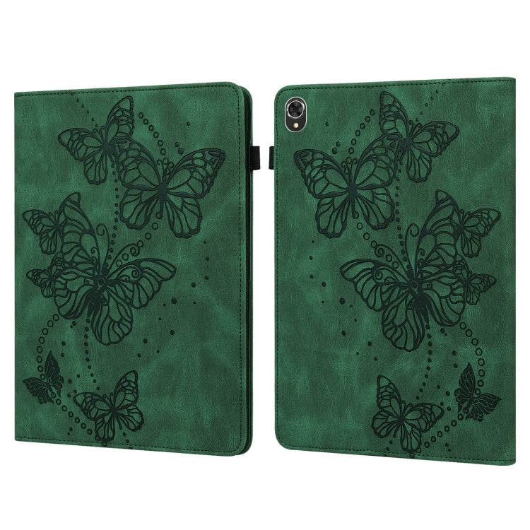 For Lenovo Tab K10 Embossed Butterfly Pattern Leather Tablet Case