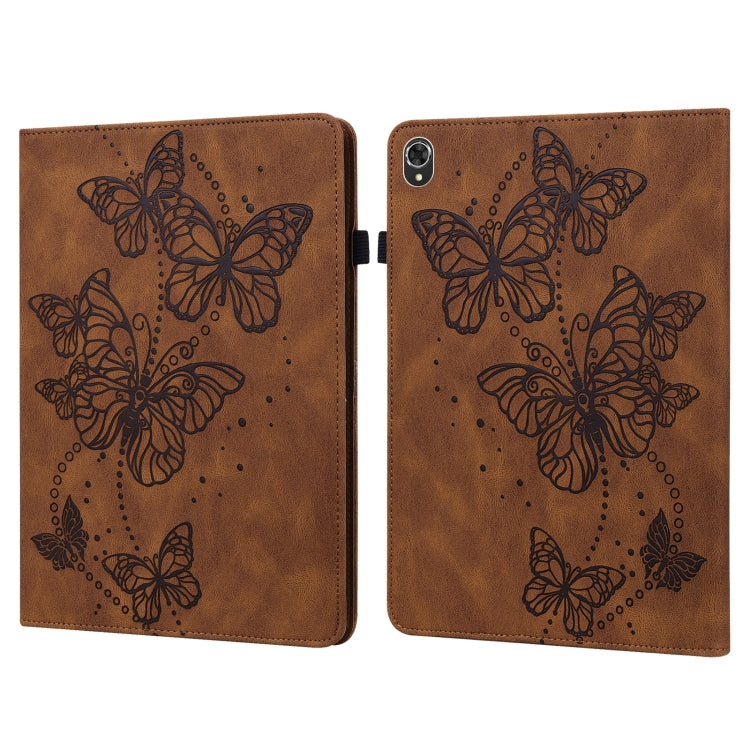 For Lenovo Tab K10 Embossed Butterfly Pattern Leather Tablet Case