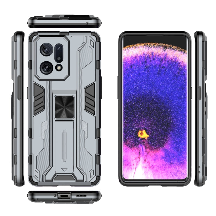For OPPO Find X5 Supersonic PC + TPU Shock-proof Protective Phone Case with Holder