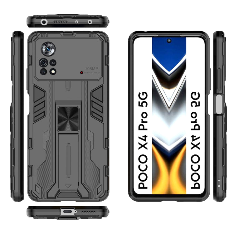 For Xiaomi Poco X4 Pro 5G Supersonic PC + TPU Shock-proof Protective Phone Case with Holder