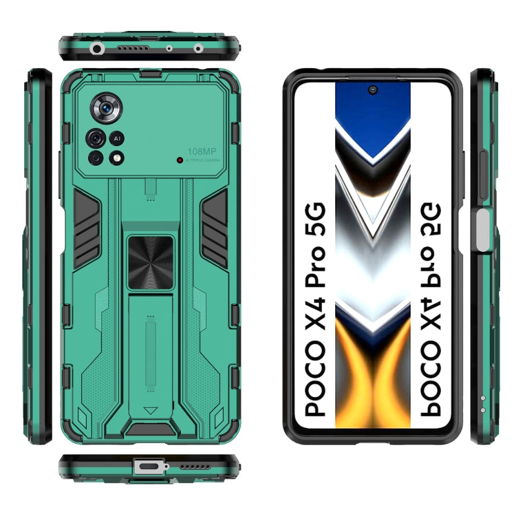 For Xiaomi Poco X4 Pro 5G Supersonic PC + TPU Shock-proof Protective Phone Case with Holder