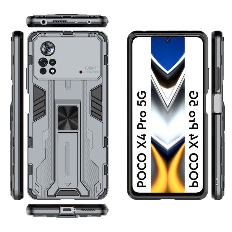 For Xiaomi Poco X4 Pro 5G Supersonic PC + TPU Shock-proof Protective Phone Case with Holder