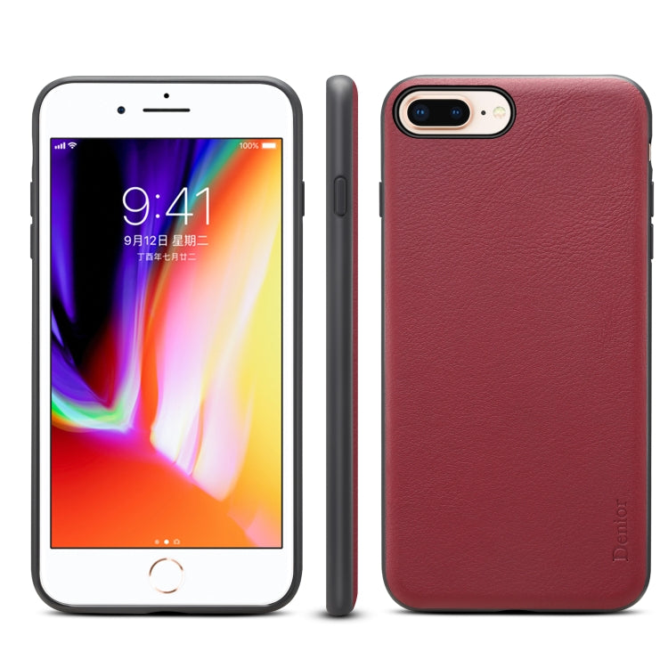 For iPhone 7 Plus / 8 Plus Denior V7 Luxury Car Cowhide Leather Ultrathin Protective Case