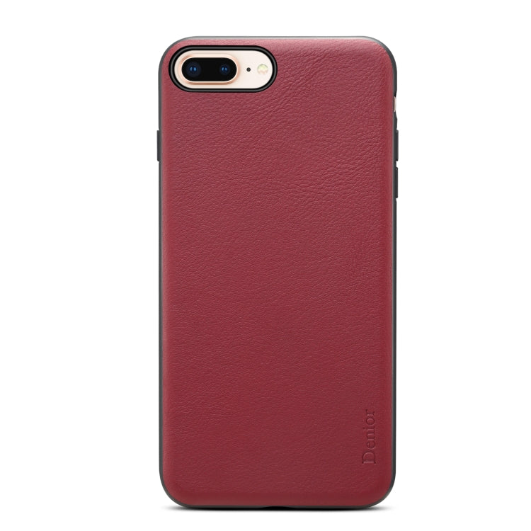 For iPhone 7 Plus / 8 Plus Denior V7 Luxury Car Cowhide Leather Ultrathin Protective Case