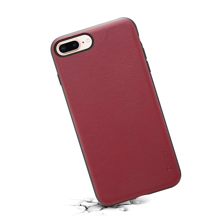 For iPhone 7 Plus / 8 Plus Denior V7 Luxury Car Cowhide Leather Ultrathin Protective Case