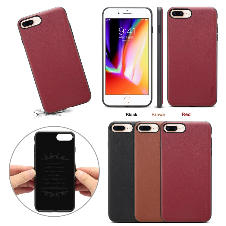 For iPhone 7 Plus / 8 Plus Denior V7 Luxury Car Cowhide Leather Ultrathin Protective Case