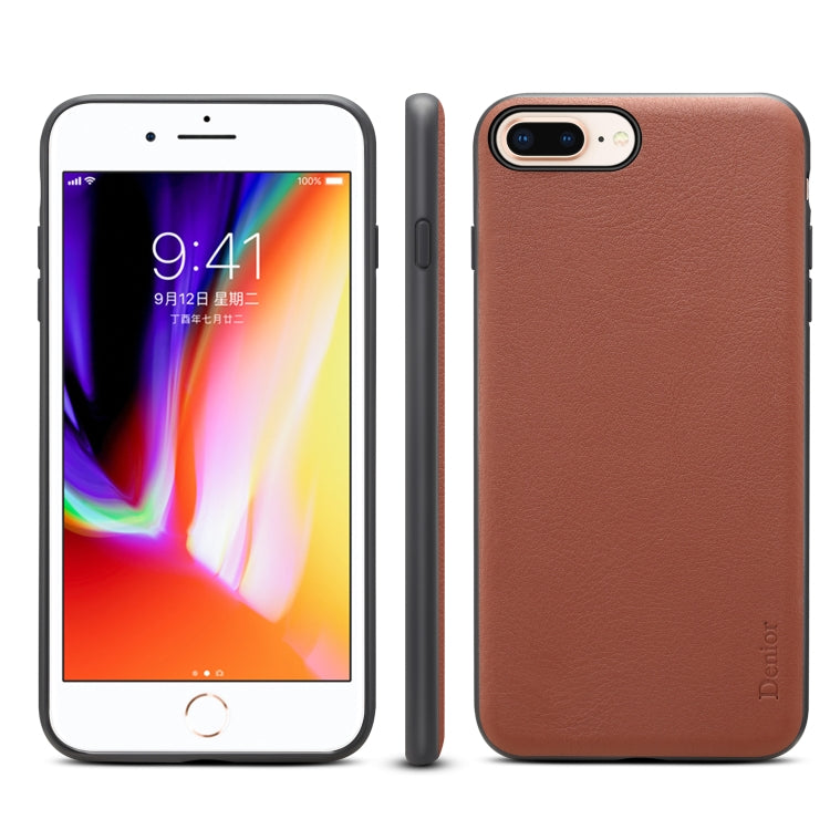 For iPhone 7 Plus / 8 Plus Denior V7 Luxury Car Cowhide Leather Ultrathin Protective Case
