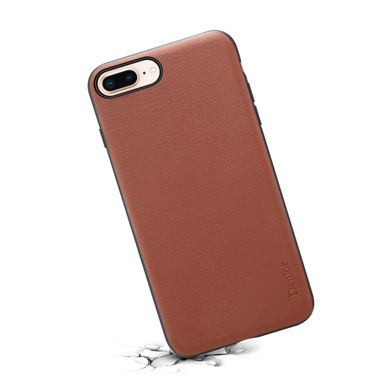 For iPhone 7 Plus / 8 Plus Denior V7 Luxury Car Cowhide Leather Ultrathin Protective Case