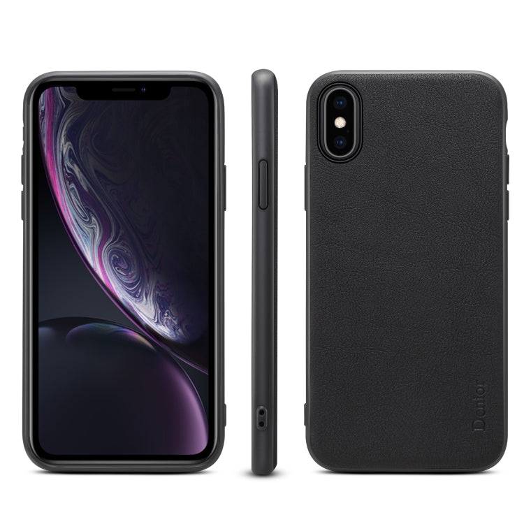 For iPhone X / XS Denior V7 Luxury Car Cowhide Leather Ultrathin Protective Case