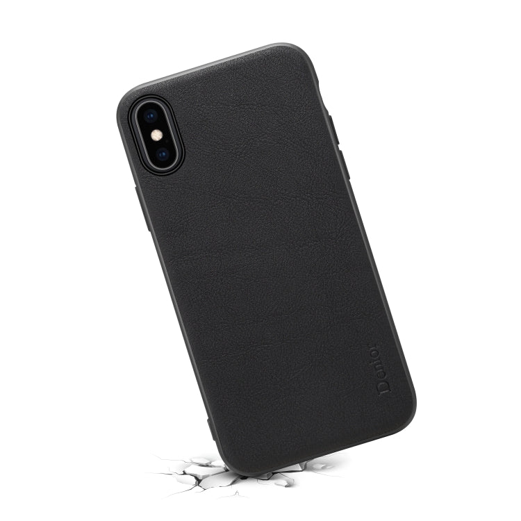 For iPhone XR Denior V7 Luxury Car Cowhide Leather Ultrathin Protective Case