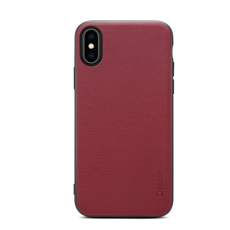 For iPhone XR Denior V7 Luxury Car Cowhide Leather Ultrathin Protective Case