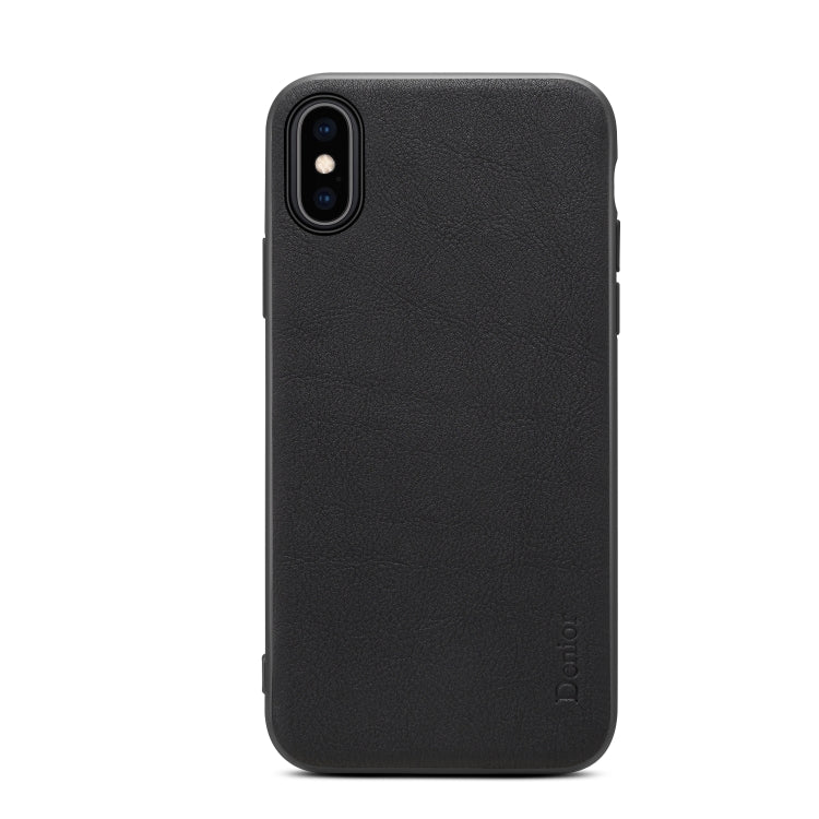 For iPhone XS Max Denior V7 Luxury Car Cowhide Leather Ultrathin Protective Case