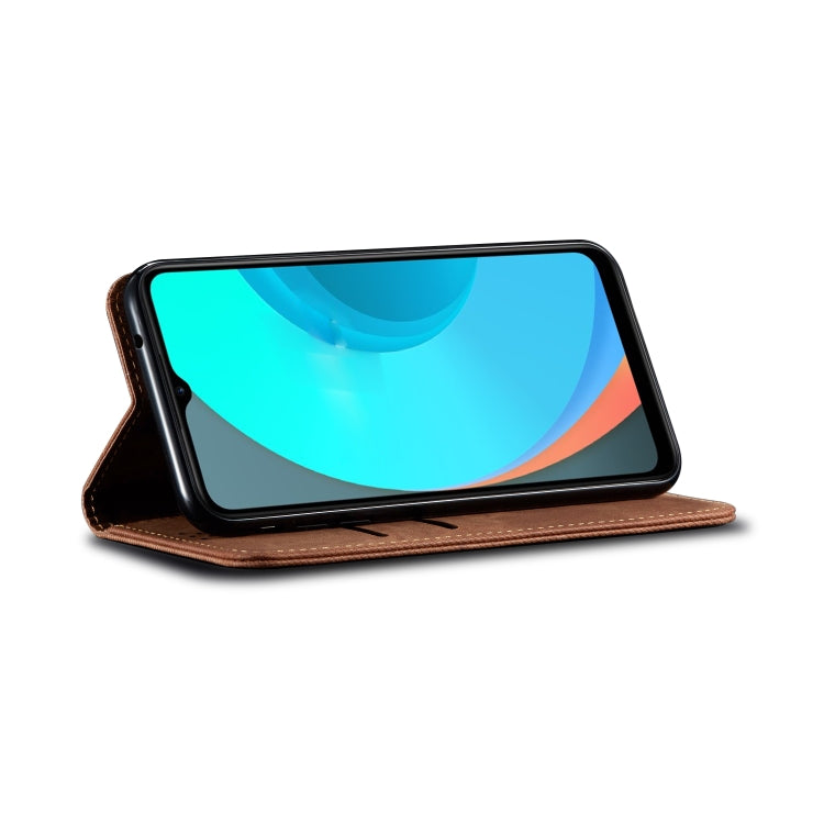 For Xiaomi Redmi 10A / 9C Denim Texture Casual Style Leather Phone Case