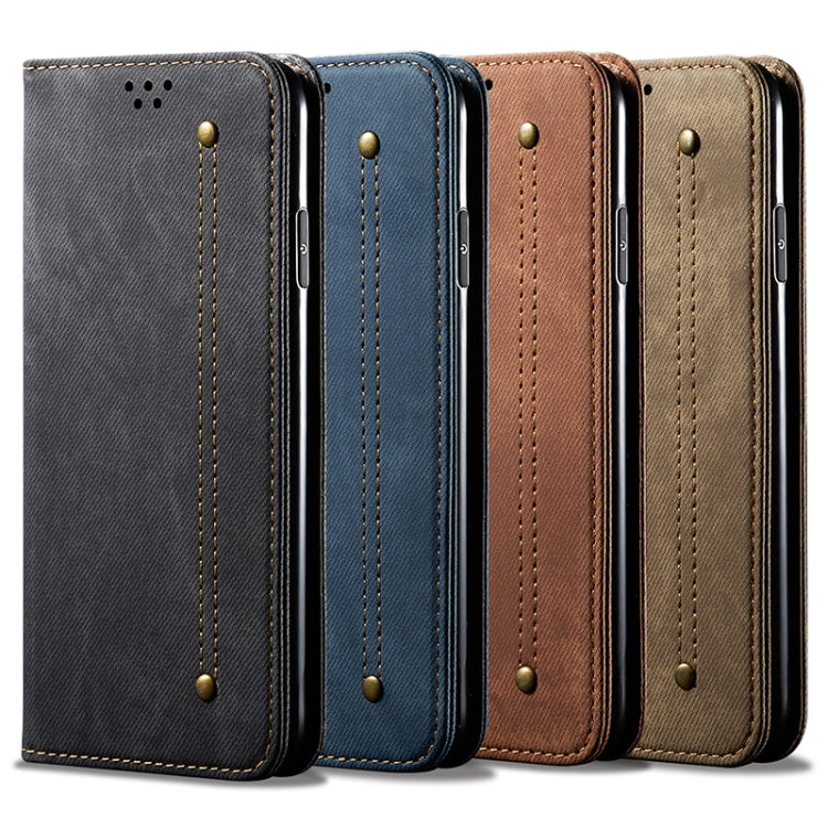For Xiaomi Redmi 10A / 9C Denim Texture Casual Style Leather Phone Case